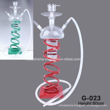 New Style Clear Shisha Mazaya Glass Hookah with Metal Shelf